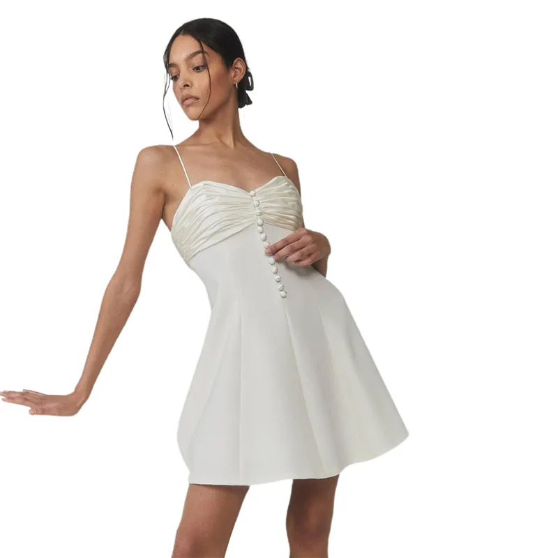 

Elegant Dresses for Women Summer 2021 White Robe Sexy Wedding Dress Female