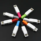 1 шт. 4 в 1 Магнитный брелок USB-кабель Micro USB зарядный провод USB Type-C портативный короткий внешний аккумулятор шнур для передачи данных для iPhone Android