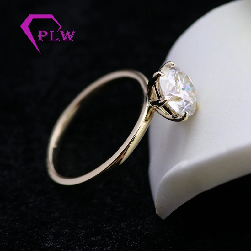 Обручальное кольцо из 18-каратного желтого золота с муассанитом сердце и стрелы 1 5