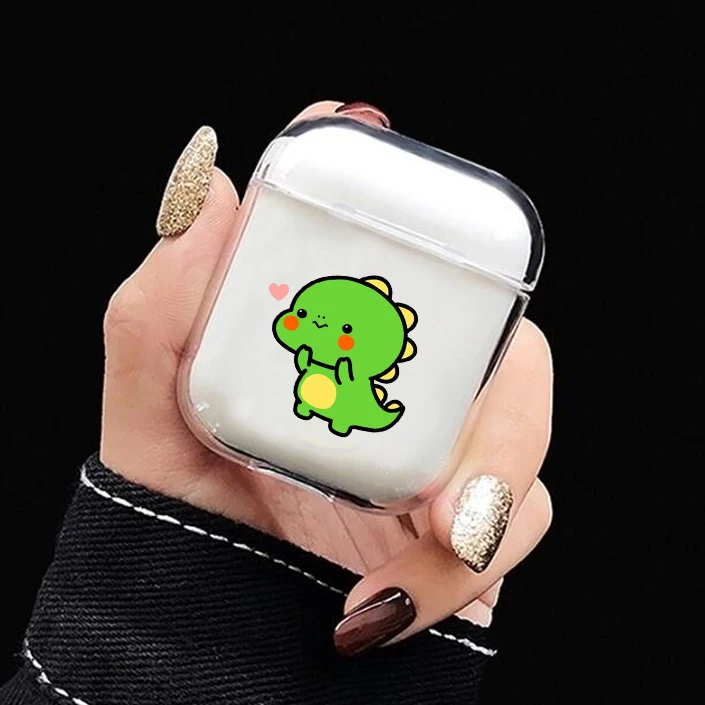 Мультяшный чехол для Airpods, милый, с милым сердечком, прозрачный, Жесткий Чехол для ПК, чехлы для AirPods, защитные беспроводные наушники