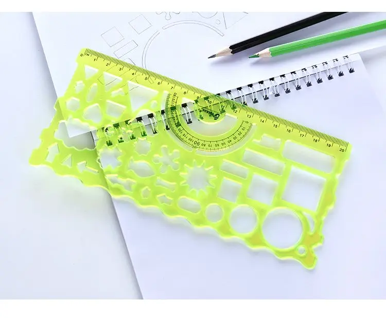 

Variety Of Children 's Board Versatile Multi Purpose Flower Ruler Learning Stationery Painting Supplies Drawing Unisex Plastic