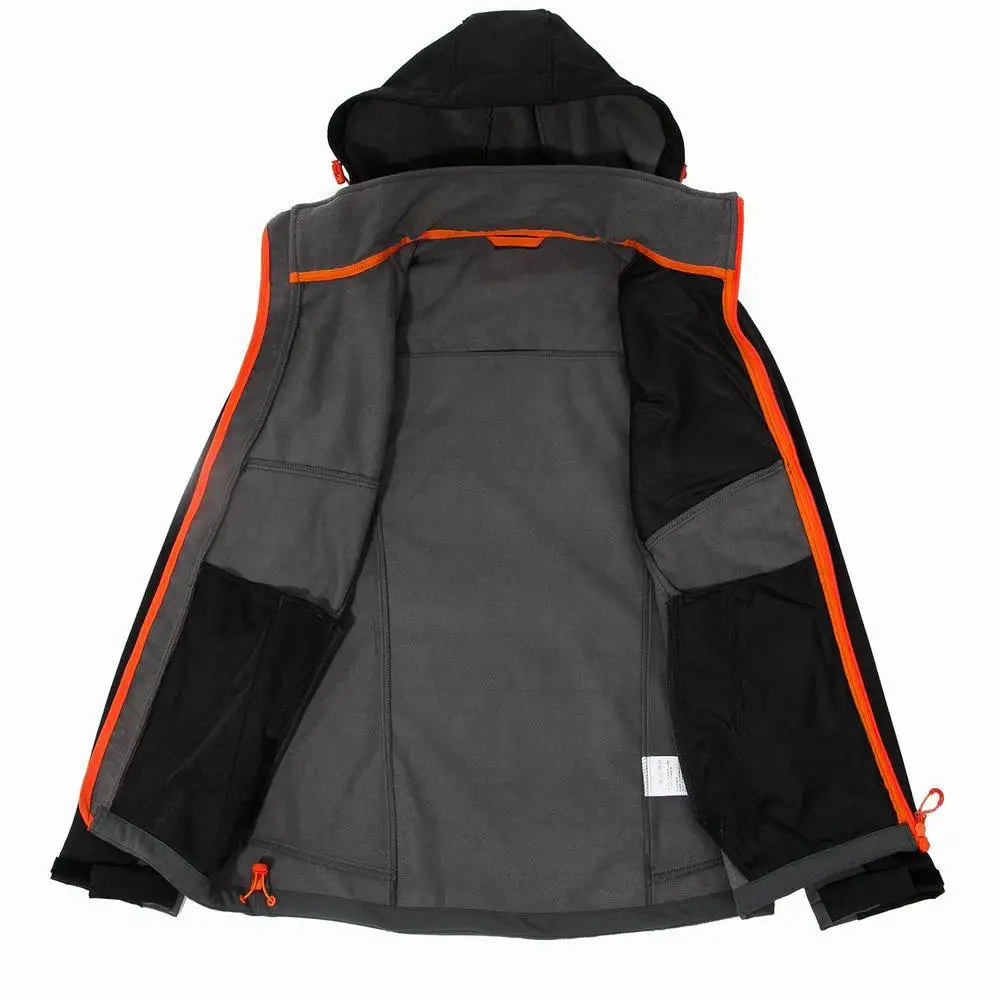 Мужская куртка с мягкой флисовой подкладкой ветрозащитная для активного отдыха