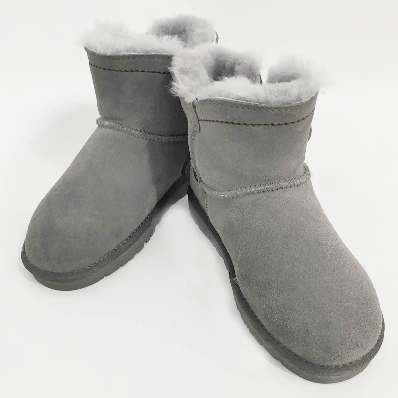 Брендовые женские сапоги из натуральной овечьей кожи на пуговицах зимние