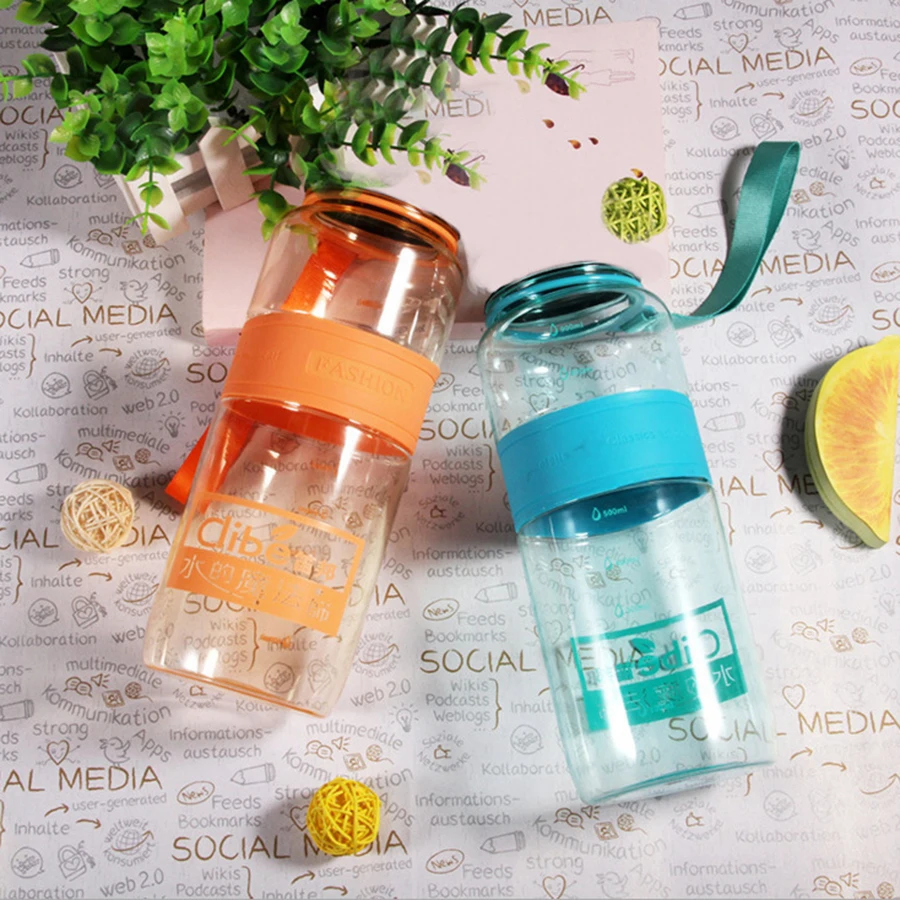 

Fashion Creative Water Bottle Plastic Fruit Outdoor Sports Bottles Juice Lemon Portable Botellas Para Agua Kitchen Items DF50WB