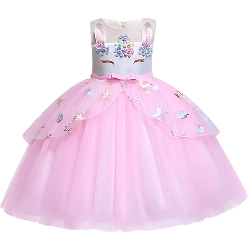 New Girls Rainbow Unicorn Dress Kids birthday Party Tutu Dresses Pony Cosplay Costume 2-10 girl Princess | Детская одежда и обувь