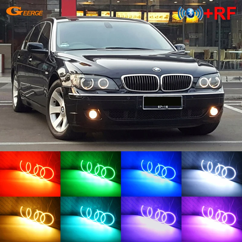 Для BMW E66 E65 Facelift 745i 750I 760i 750Li 760Li RF remote Bluetooth APP многоцветный RGB led angel eyes Дневной