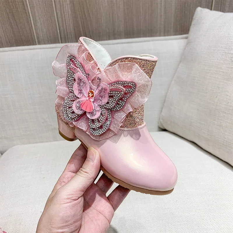 Girls Martin Boots 2021 New British Style Princess Short Boots Hot Warm Shoes Hot Waterproof Toddler Girl Boots Kids Shoes enlarge