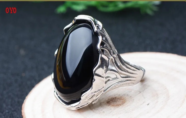 Женское серебряное кольцо Нефритовое Кольцо большого размера 18 мм x 25 с