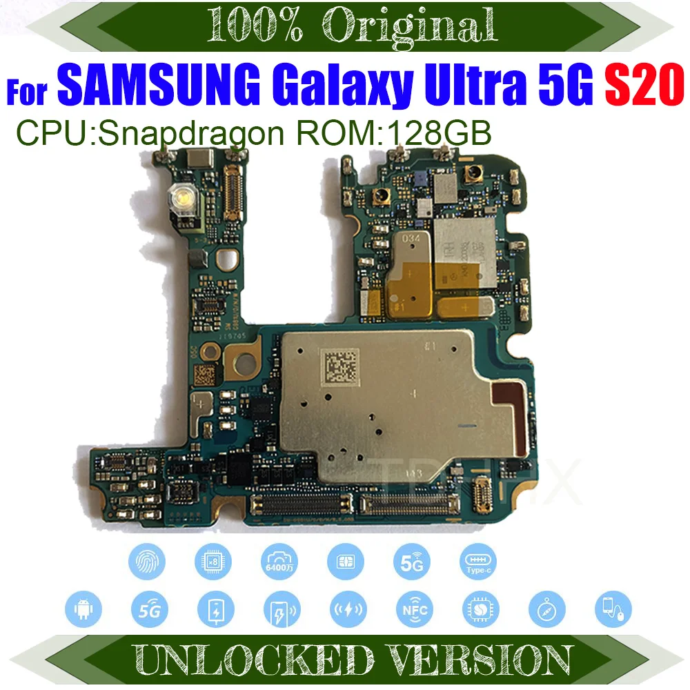 EU USA Version Original For Samsung Galaxy S20 Ultra G980F G985F G981B G986B G986U G981U G988B 5G Plus Motherboard Full Chips | Мобильные