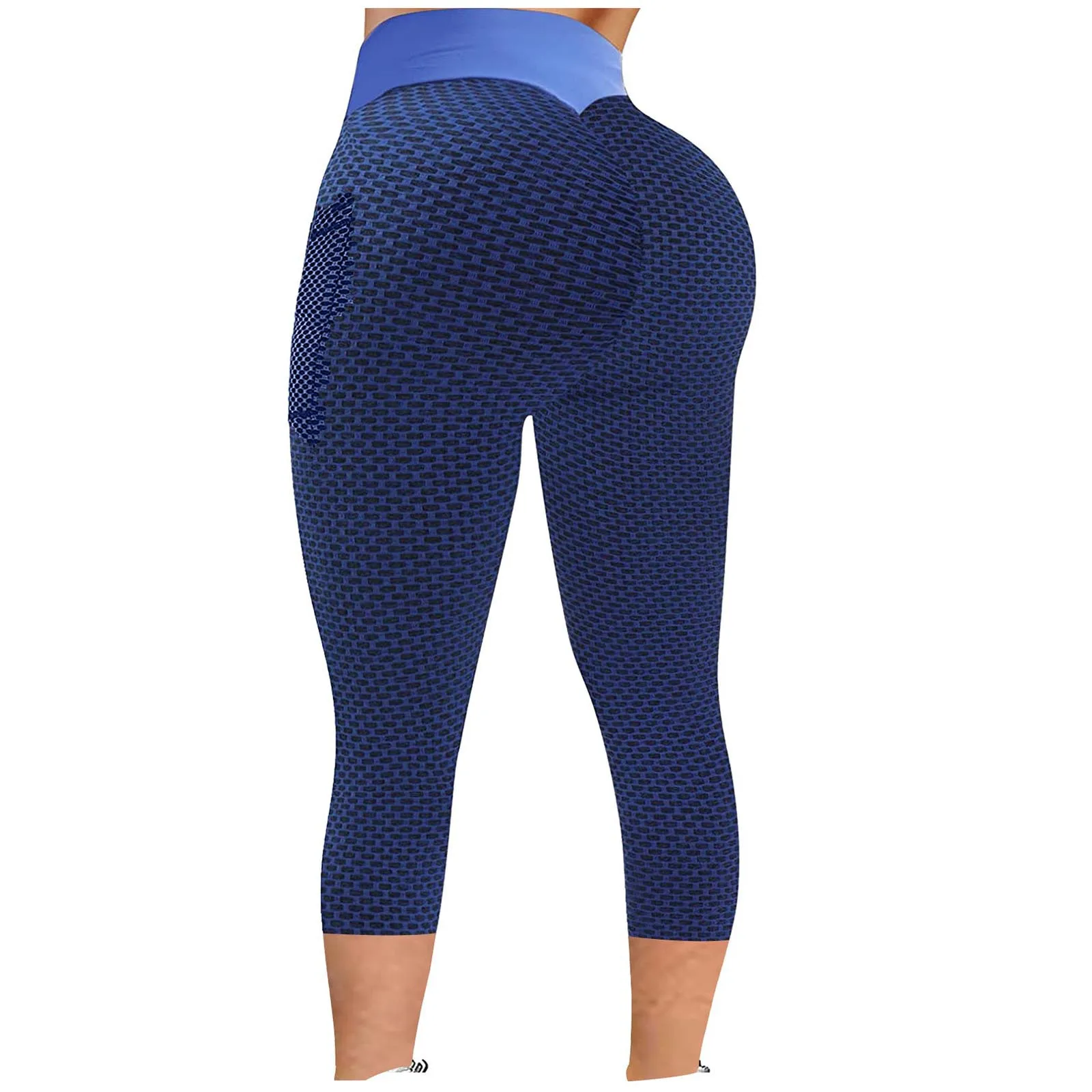 

ISHOWTIENDA Womens New Fashion Stretch Leggings Fitness Running Pockets Sports Ankle-length Yoga Pants