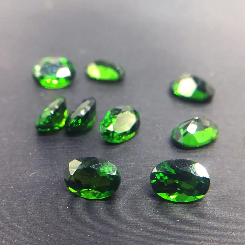Натуральный хром CSJ диопсид незакрепленный драгоценный камень овальной огранки