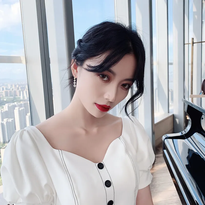 Модные и высококачественные серьги с кристаллами из циркона праздвечерние чные