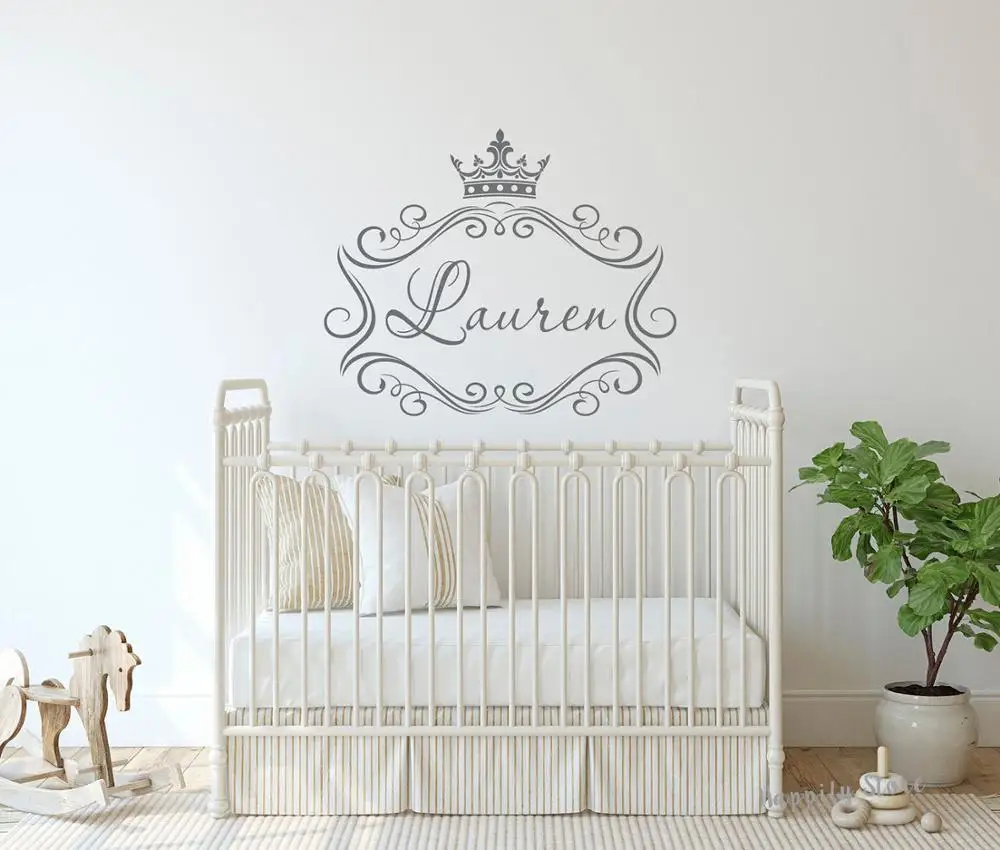 Название Настенная Наклейка девочка принцесса корона персонализированный декор