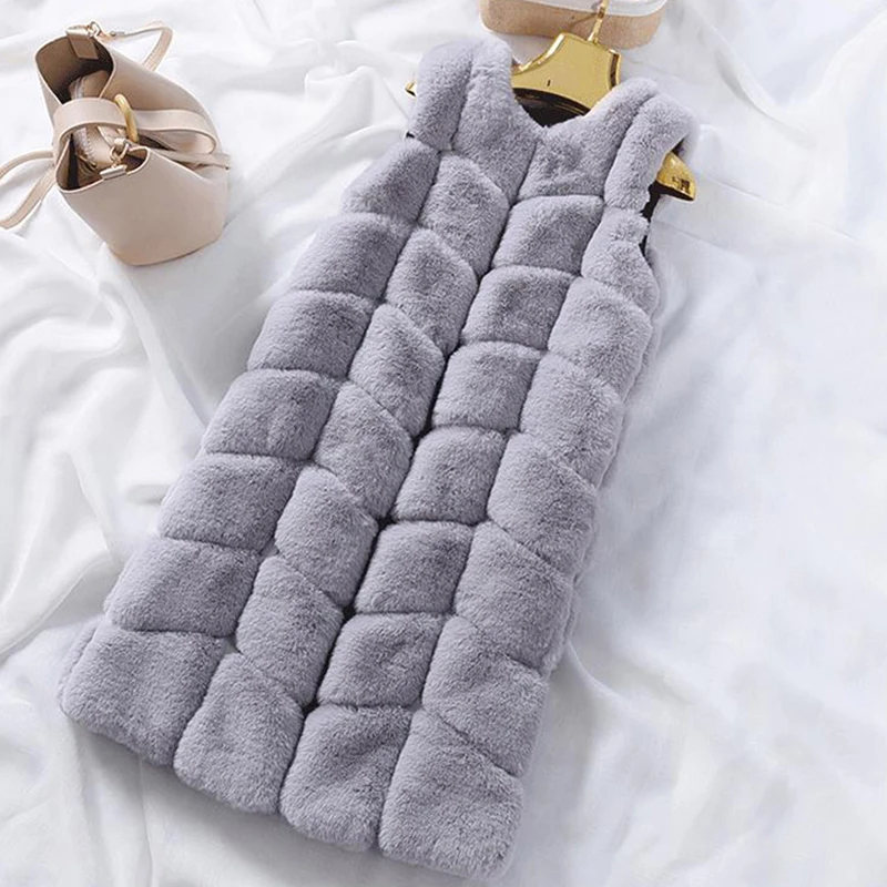 ZADORIN/Осенняя зимняя теплая тонкая жилетка из искусственного меха однотонная