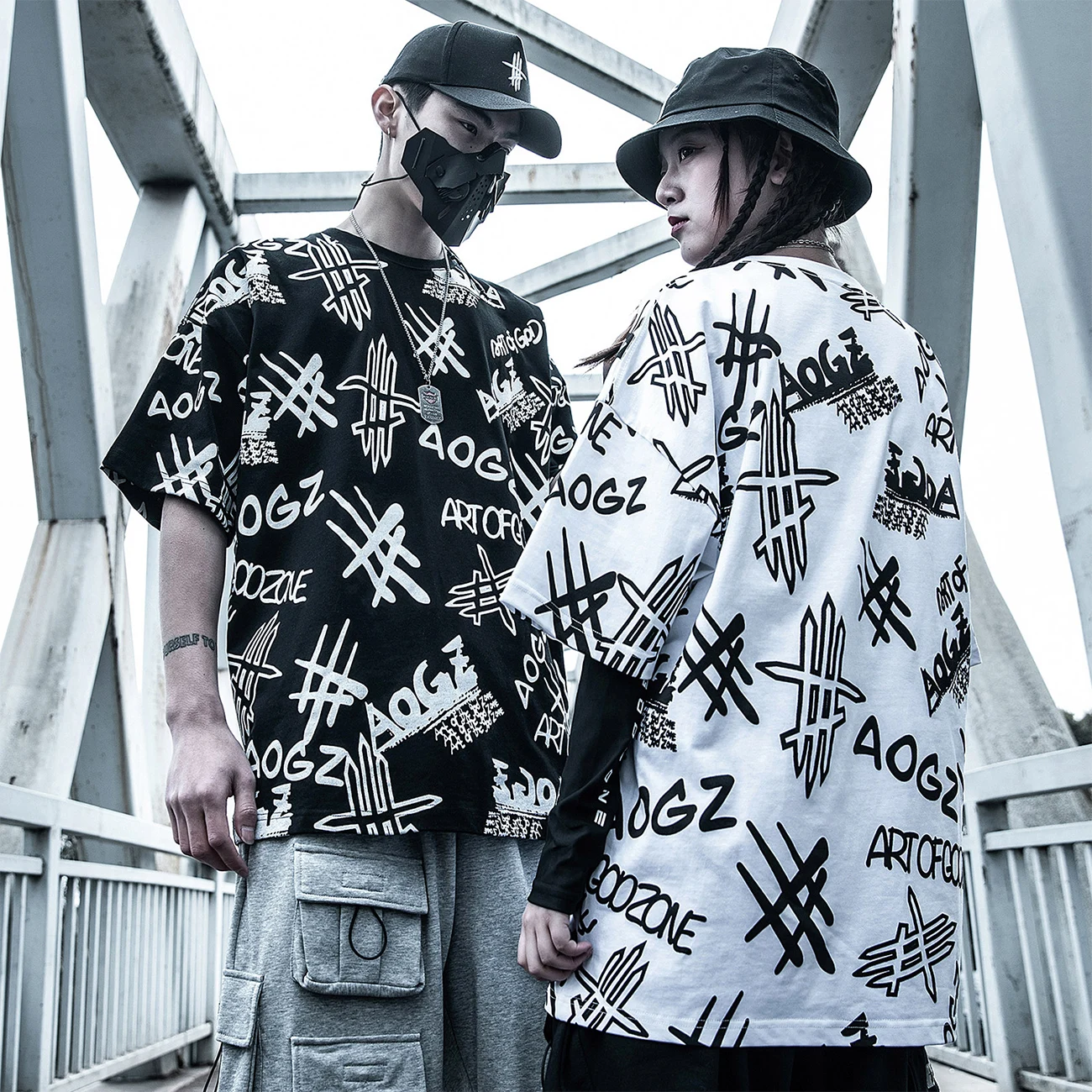 

11 BYBB'S DARK Creativity Graffiti Hip Hop T-Shirt Mens 2021 Summer Oversized Harajuku Tshirts Cotton Black Loose Short Sleeve