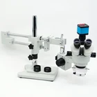 Микроскоп FYSCOPE 3.5X-90X, микроскоп с двойной стрелой, с многофокальным стерео увеличением, микроскоп + 14MP HDMI камера + 144pcs led