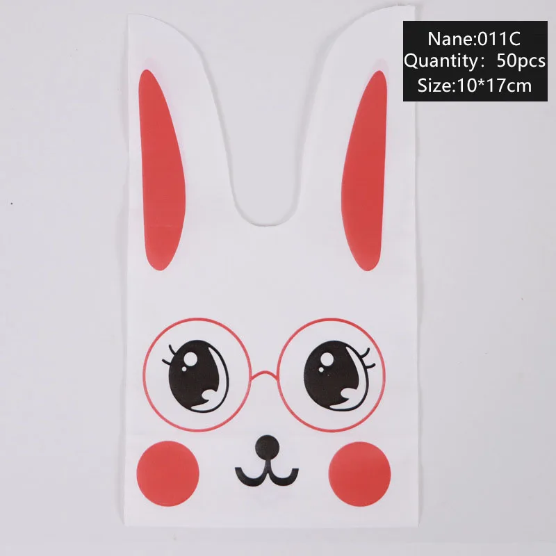 AQ 2022 10*17cm Cute Red Big Watery Eyes Wear Glasses Bunny Face Creative Manual Knotting Nougat Candy Cookies Packaging Bags