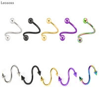 leosoxs 2 pcs stainless steel earrings human body piercing jewelry european and american fashion
