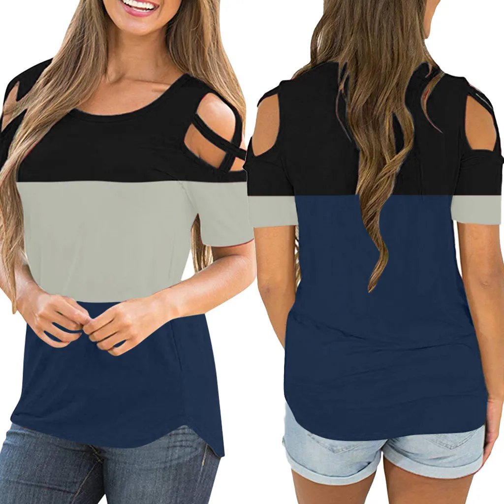 Футболка женская летняя с коротким рукавом и открытыми плечами | Женская одежда