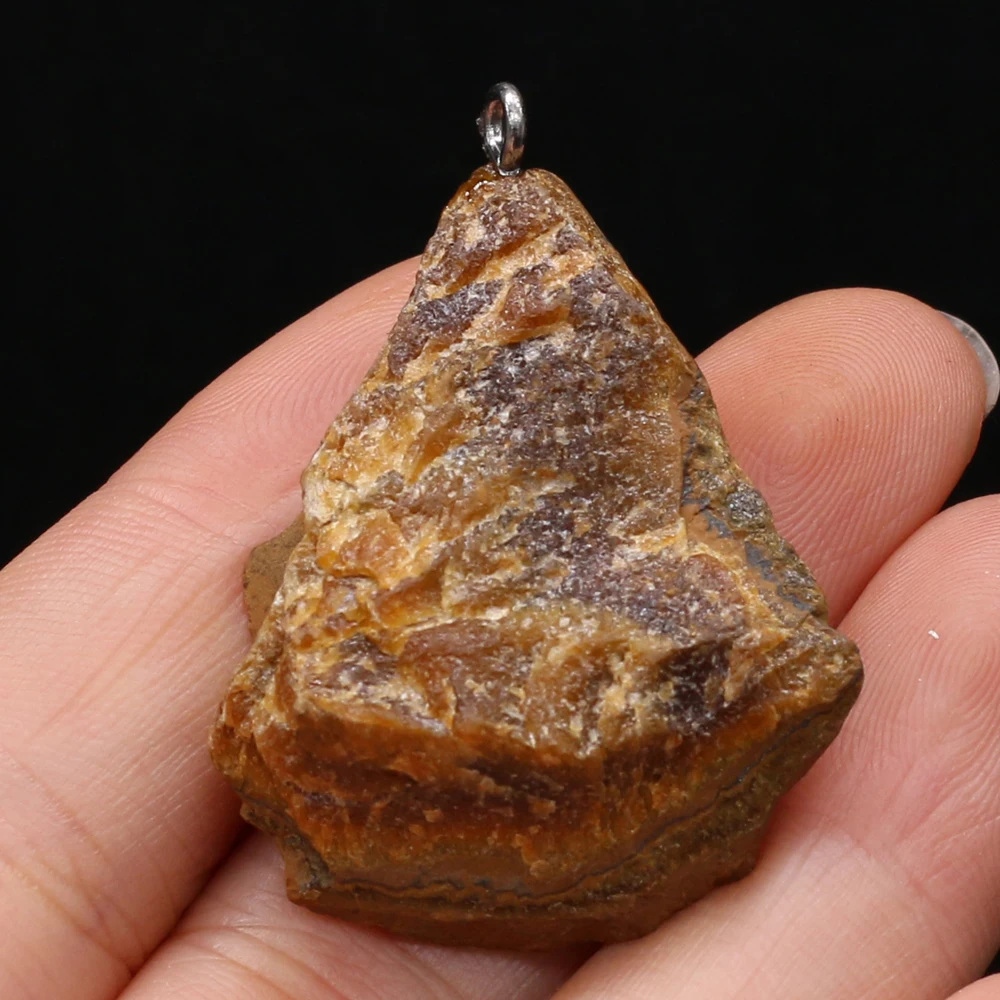 

1pc Natural Raw Rock Stone Pendants Irregular Tiger Eye Ore Mineral for Trendy Jewelry Making DIY Home Decoration Gifts
