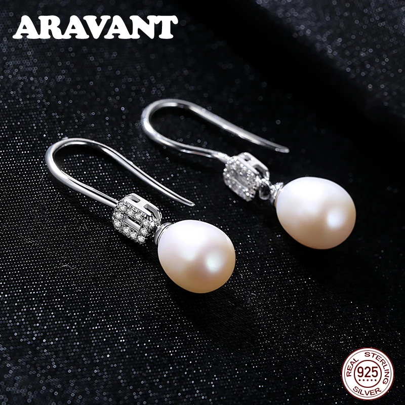 

925 Sterling Silver Pearl Drop Earring For Women Fashion Jewelry