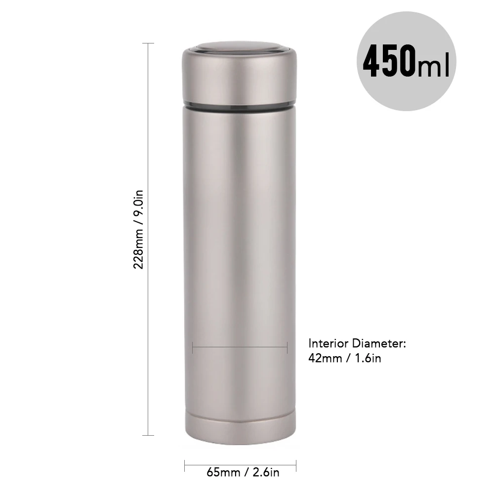 Titanium Water Bottle 450/500ml Double Wall Vacuum Insulated Flask Outdoor Sports Leak Proof Tea | Спорт и развлечения