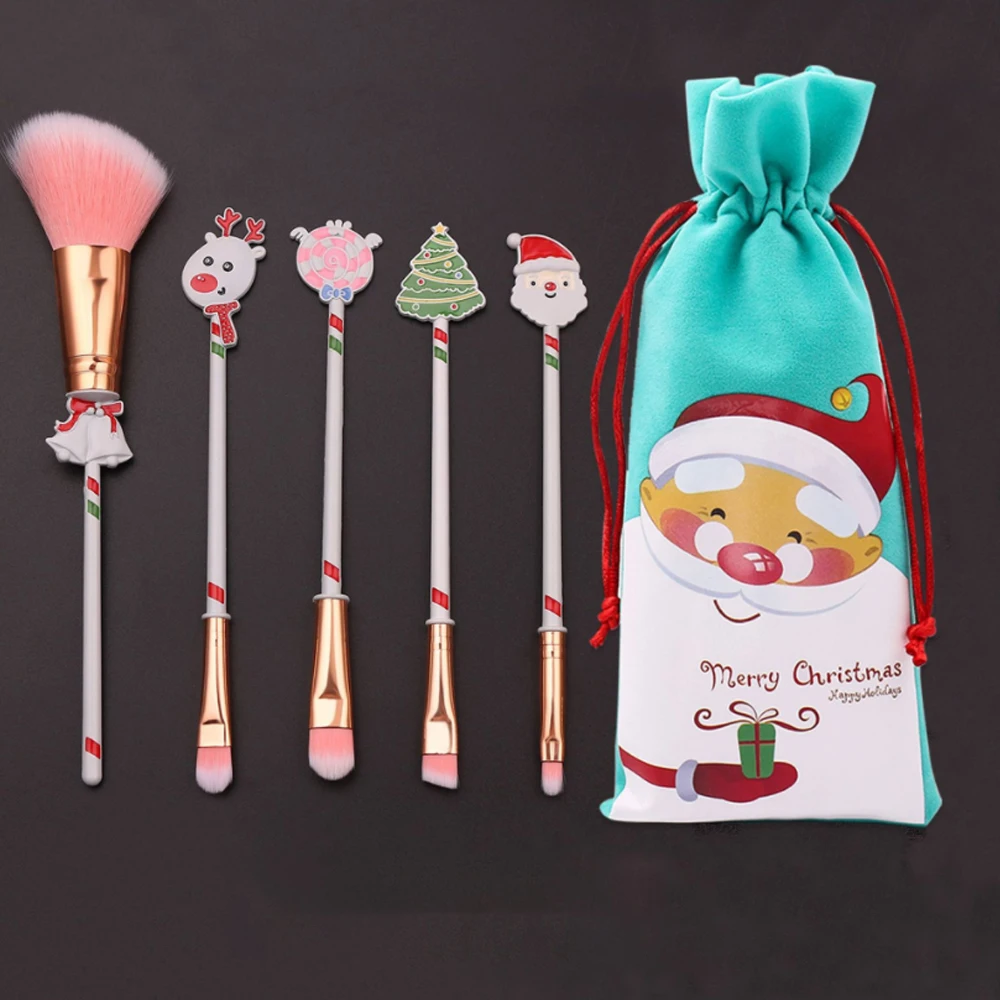 Рождественский набор кистей для макияжа с лосем Санта Клаусом пудра губы тени