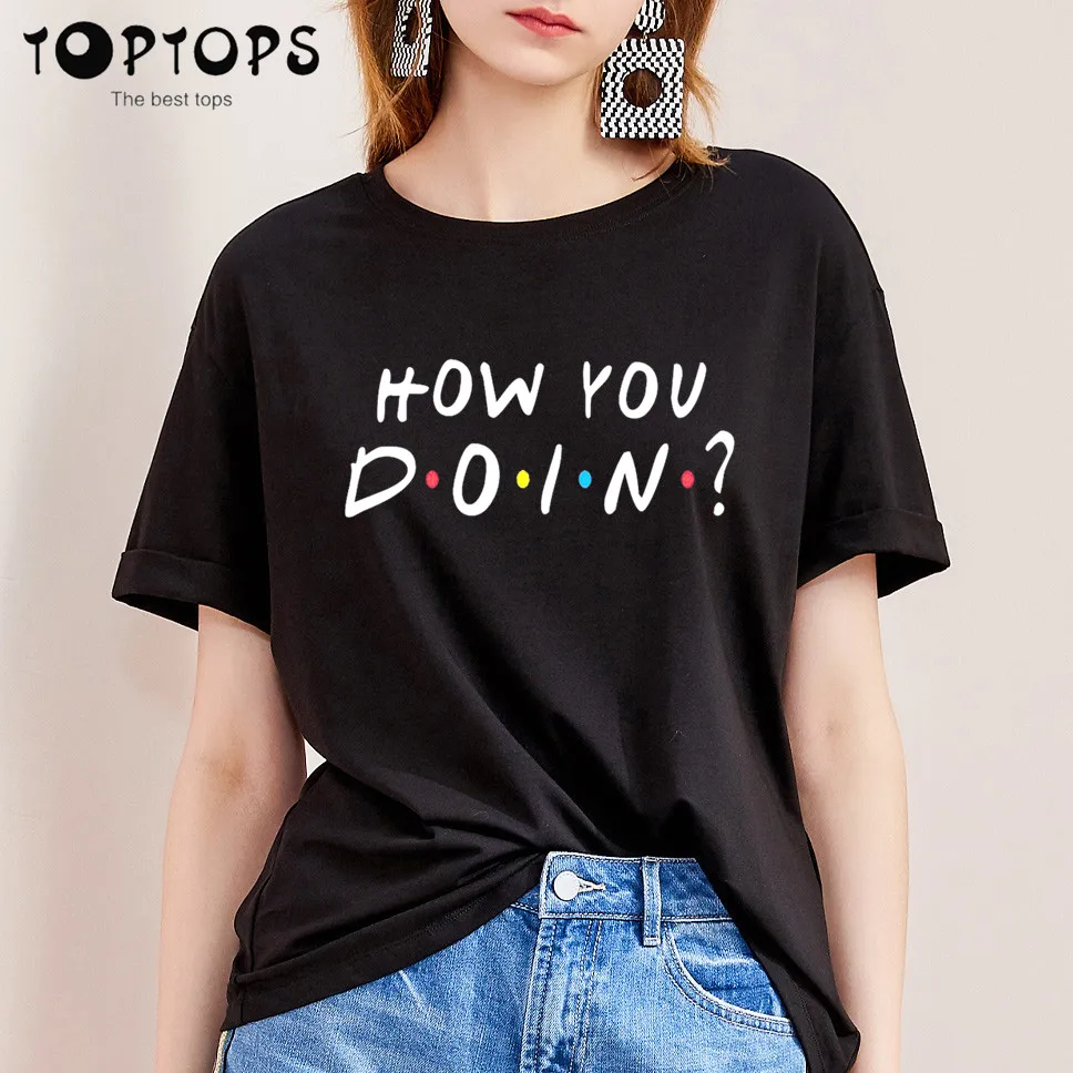 Женская футболка с принтом How You Doing Funny хлопковая унисекс скейтборд