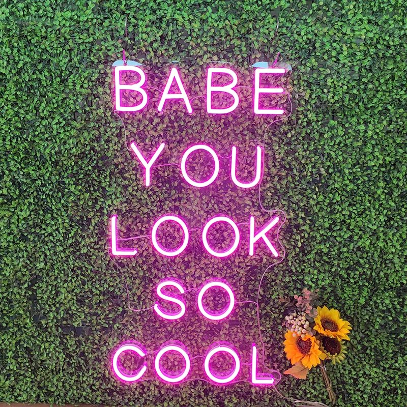 Baby You Look So Cool Neon Light Custom Neon Led Light Acrylic Business Logo Light For Wedding Birthday Party Decor Welcome Sign