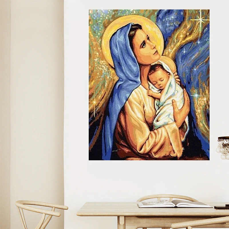 5D сделай сам Мэри и Иконка Иисуса алмазная вышивка игла подарок полностью