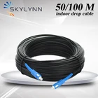 FTTH 50100 метров SCAPC SCUPC 1 ядро SM OS2 G652D Внутренний прямой кабель оптоволоконный патч-корд со стальной проволокой черный LSZH оболочка