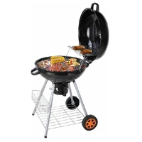 portable charcoal grill barbecue grill smoker grill standing cart round grill for outdoor cooking camping home party bbq