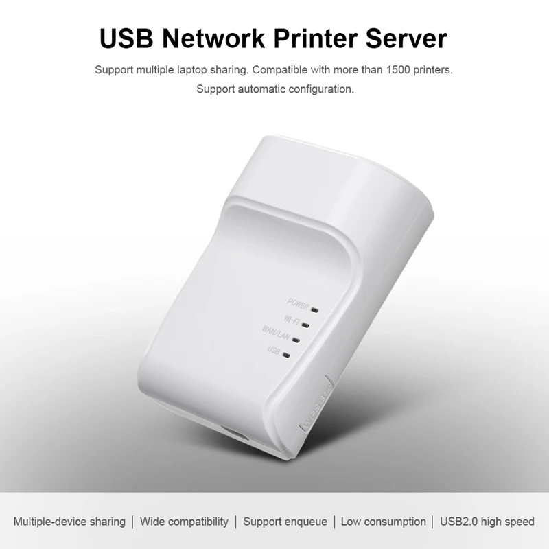 Wifi Ethernet Usb Printer Server Adapter Auto Queue Connect over Wifi&amp100M Lan for Laptop Pc(EU Plug) | Компьютеры и офис