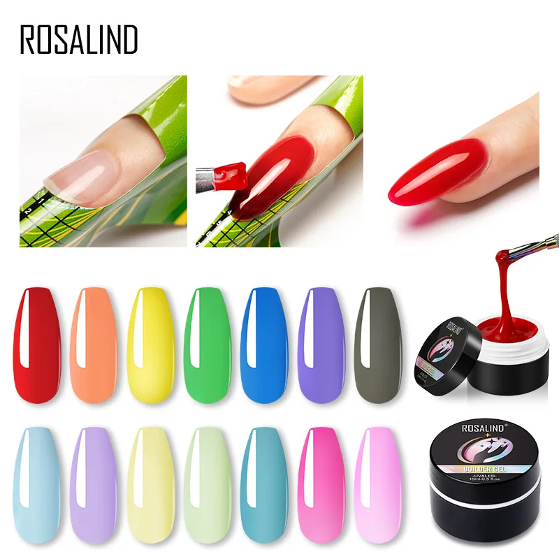 Полигель лак ROSALIND для ногтей прозрачный растворимый Полупостоянный УФ