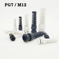 nylon cable glands 100pcs pg7 waterproof cable connectors thread gland rubber wiring conduit anti bending plastic cable sleeve