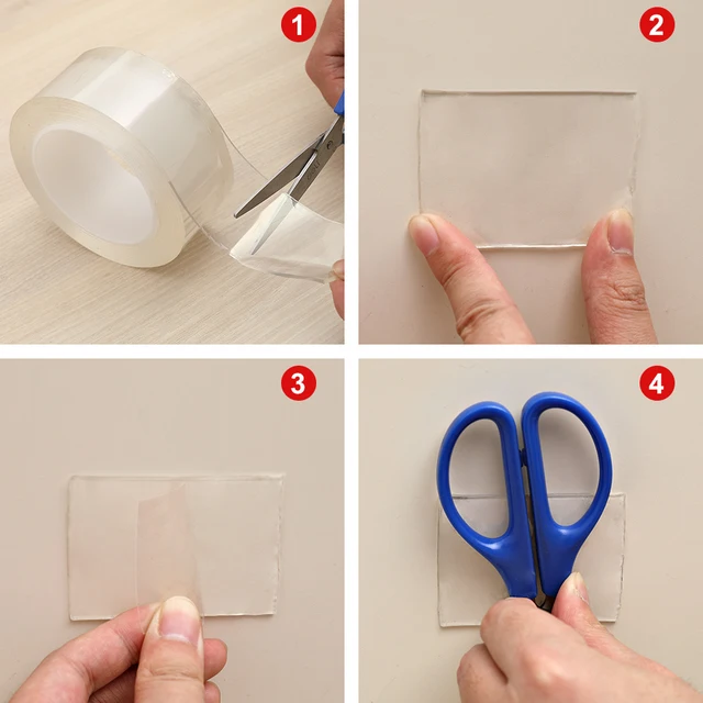 5m reusable double-sided self-adhesive tape nano movable washable powerful paste transparent glue bathroom car versatile u