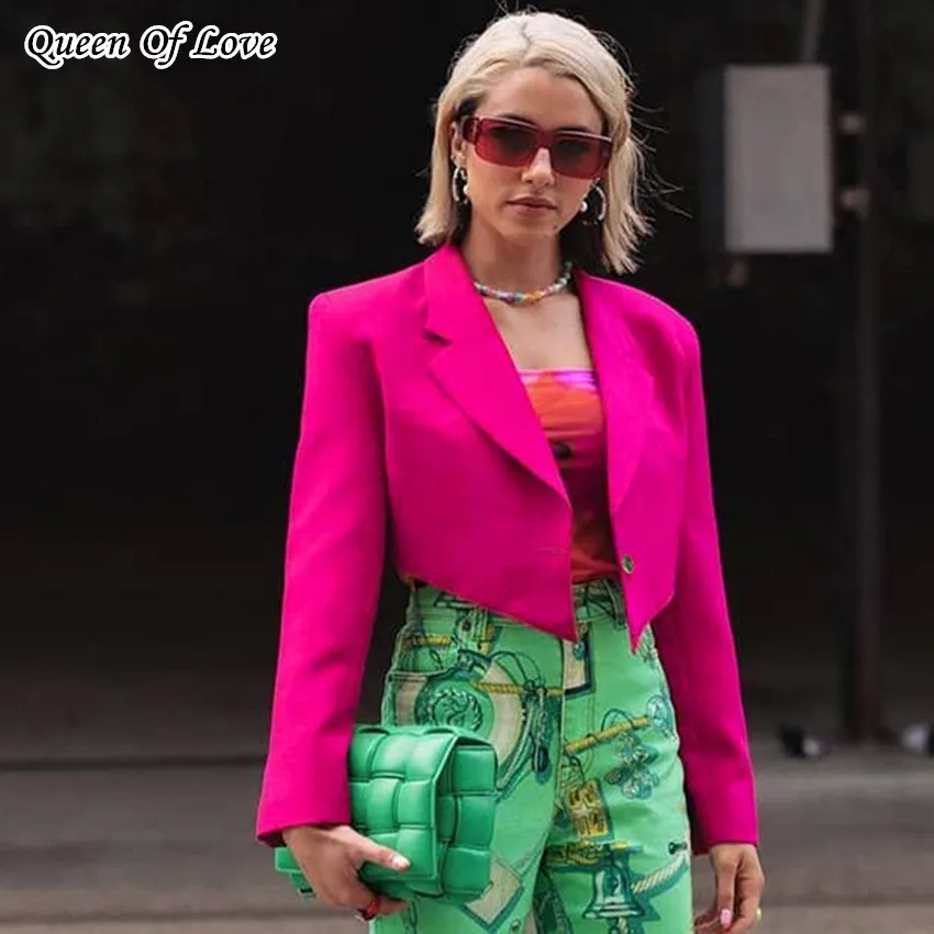 Женский Асимметричный блейзер с длинным рукавом глубоким V-образным вырезом и