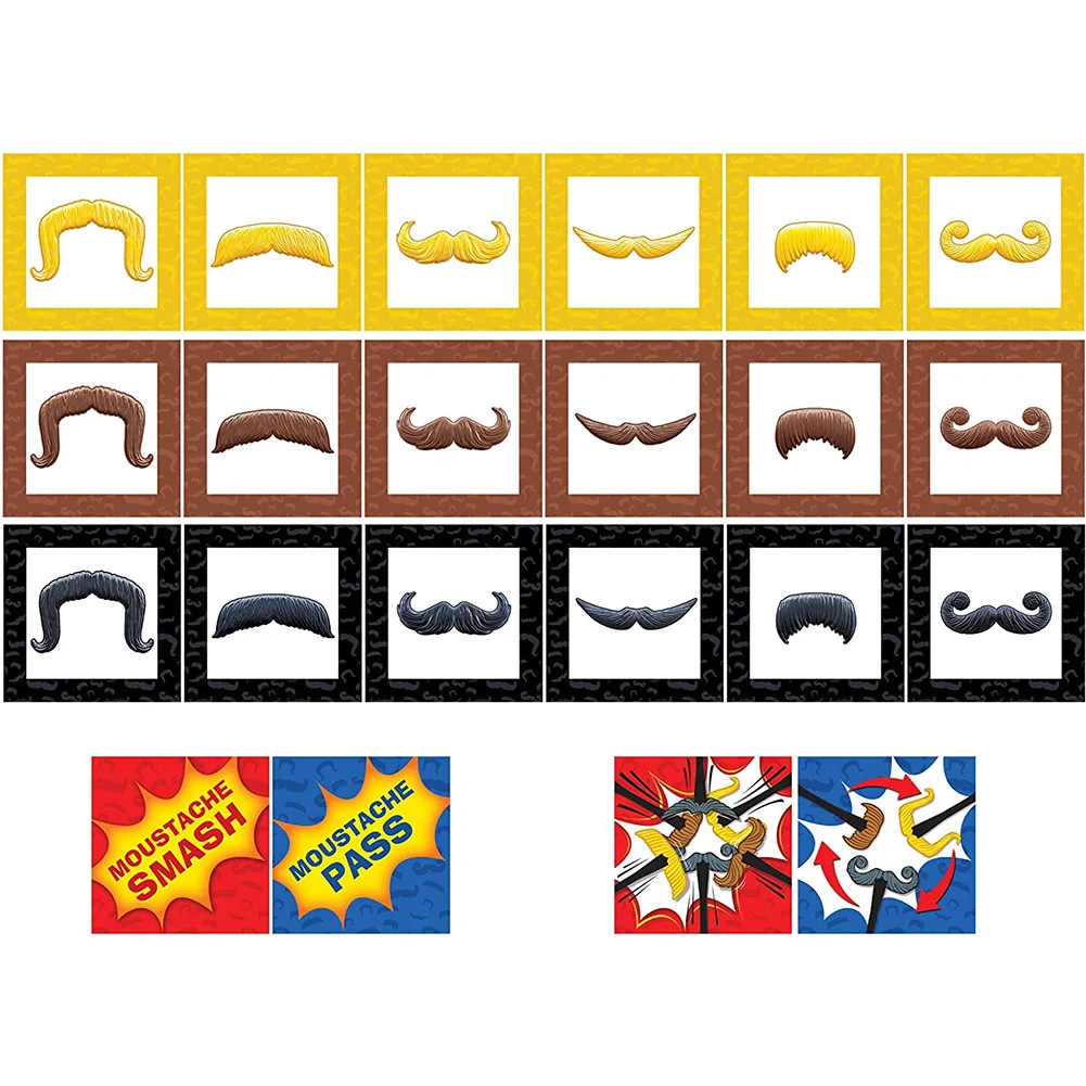 

Birthday Gift Early Learning Funny Classic Plastic Pass Card Interactive Spin Master Games Kids Toy 3-6 Player Moustache Smash