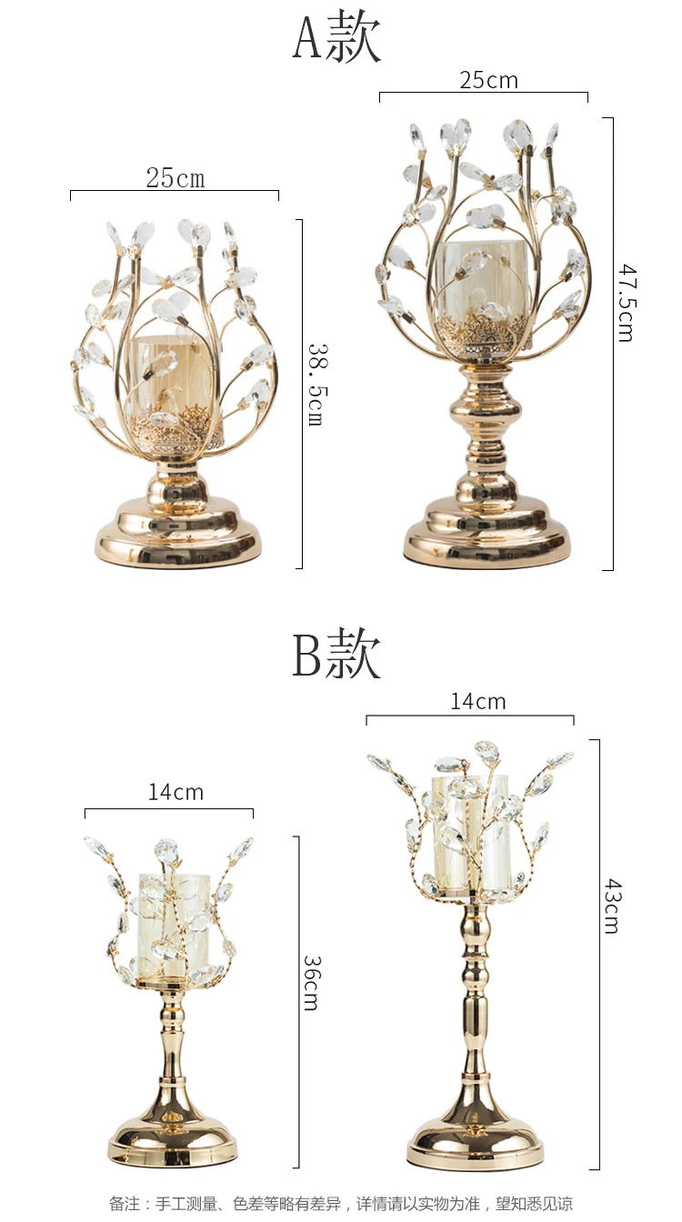 

Crystal Metal Romantic Luxury Candle Holders Living Room Nordic Fashion Candelabra Ornaments Kaarsenhouder Home Decore EC50ZT