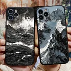 3D тисненый силиконовый чехол с изображением гор для телефона iPhone 6 7 6S 8 Plus SE 2020 10 X XR XS 11 12 13 Pro Max, рельефная задняя крышка из ТПУ