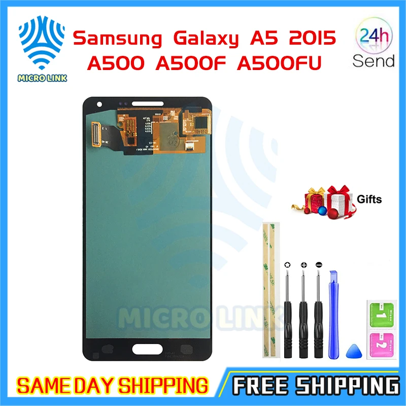 

ЖК-дисплей Super AMOLED для Samsung Galaxy A5 2015 A500 A500F A500FU A500H A500M, сменный ЖК-экран с дигитайзером в сборе, тест