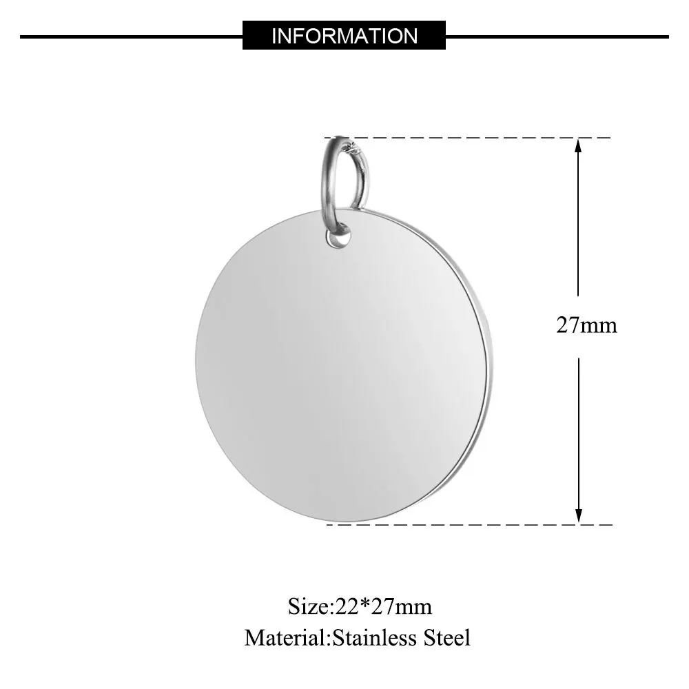 Зеркальный лак из нержавеющей стали круглая подвеска 22 мм пустая планка