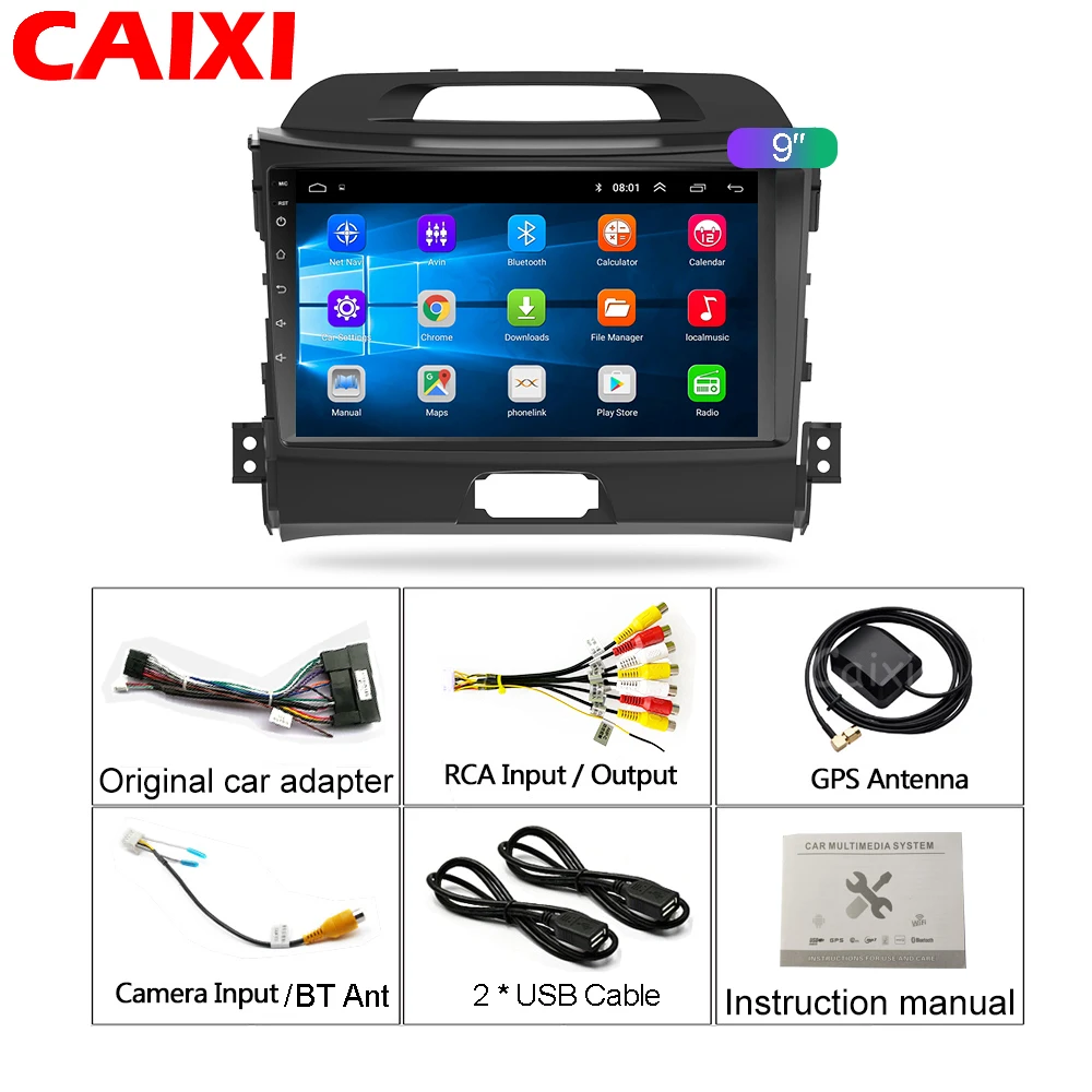 CaiXi автомобильный Радио мультимедийный dvd-плеер GpS навигация для KIA Sportage 2011 2012 2013 автомобильный Android 8,1 2din видео плеер