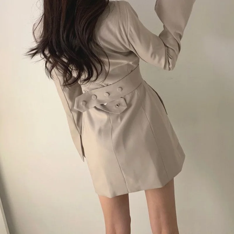 

Korean Chic Temperament Turn Down Collar Blazer Women Vintage Long Sleeve Autumn All-Match Tops 2020 Streetwear Ladies Blazer