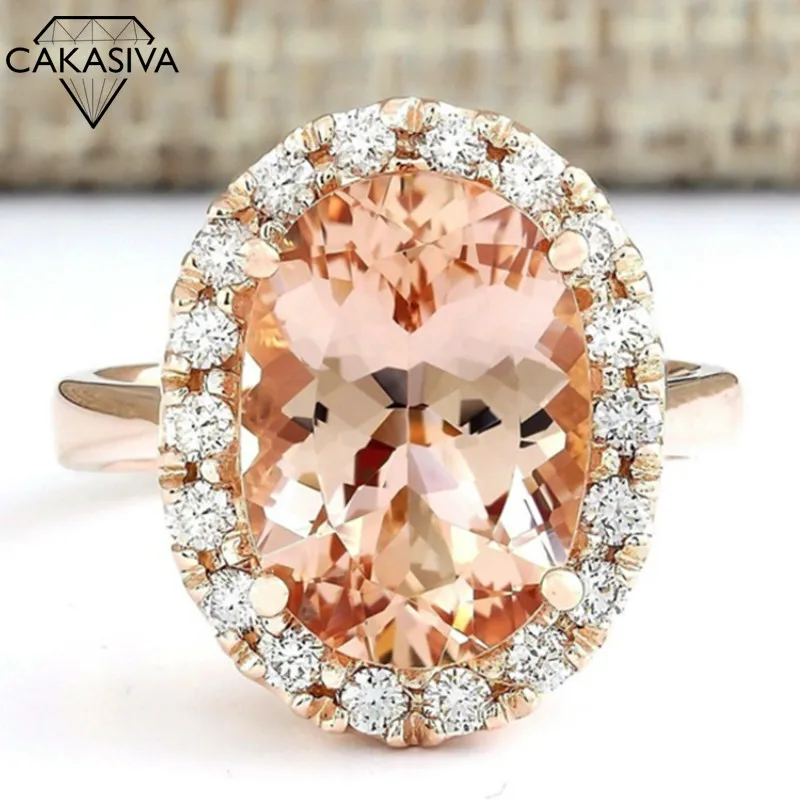 

Plated Rose Gold Ring Creative Topaz Champagne Ring Gold Micro-inlay Ring Gemstone Silver Ring Fine Jewelry for Women