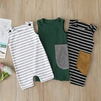 newborn baby onesies new summer solid color cotton toddler boys romper pit cloth striped sleeveless jumpsuit girls clothing