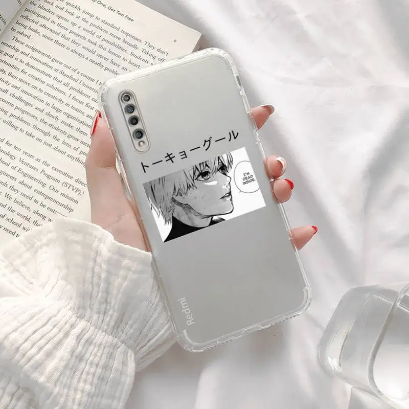 

Tokyo Ghoul Kaneki Ken anime Phone Case Transparent for xiaomi Redmi note cc K 30 10 20 8 9 8 S E T X PRO