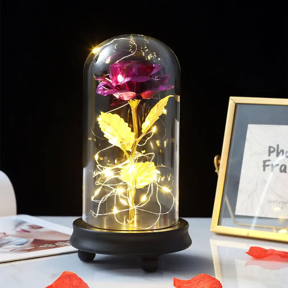 Красная роза в колбе Рождественский Декор Красавица и Чудовище искусственные