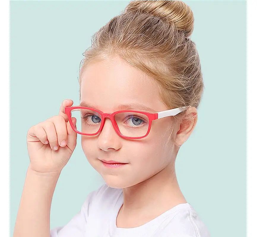 Новый детский анти синий светильник силиконовые очки брендовые Детские Мягкие в