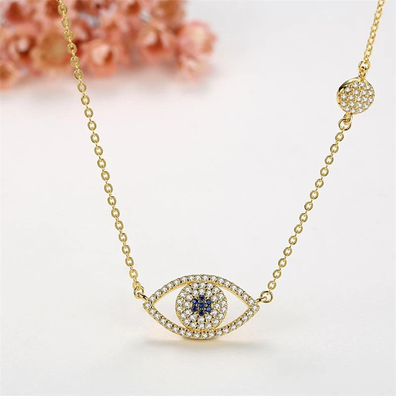 TONGZHE, ожерелье сглаза, 925 пробы, серебро, кубический цирконий, Золотая подвеска, ожерелье для женщин, новозеландские ювелирные изделия, ожерелье